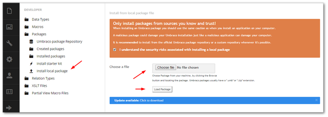 How To Install a Umbraco 7 Package 1